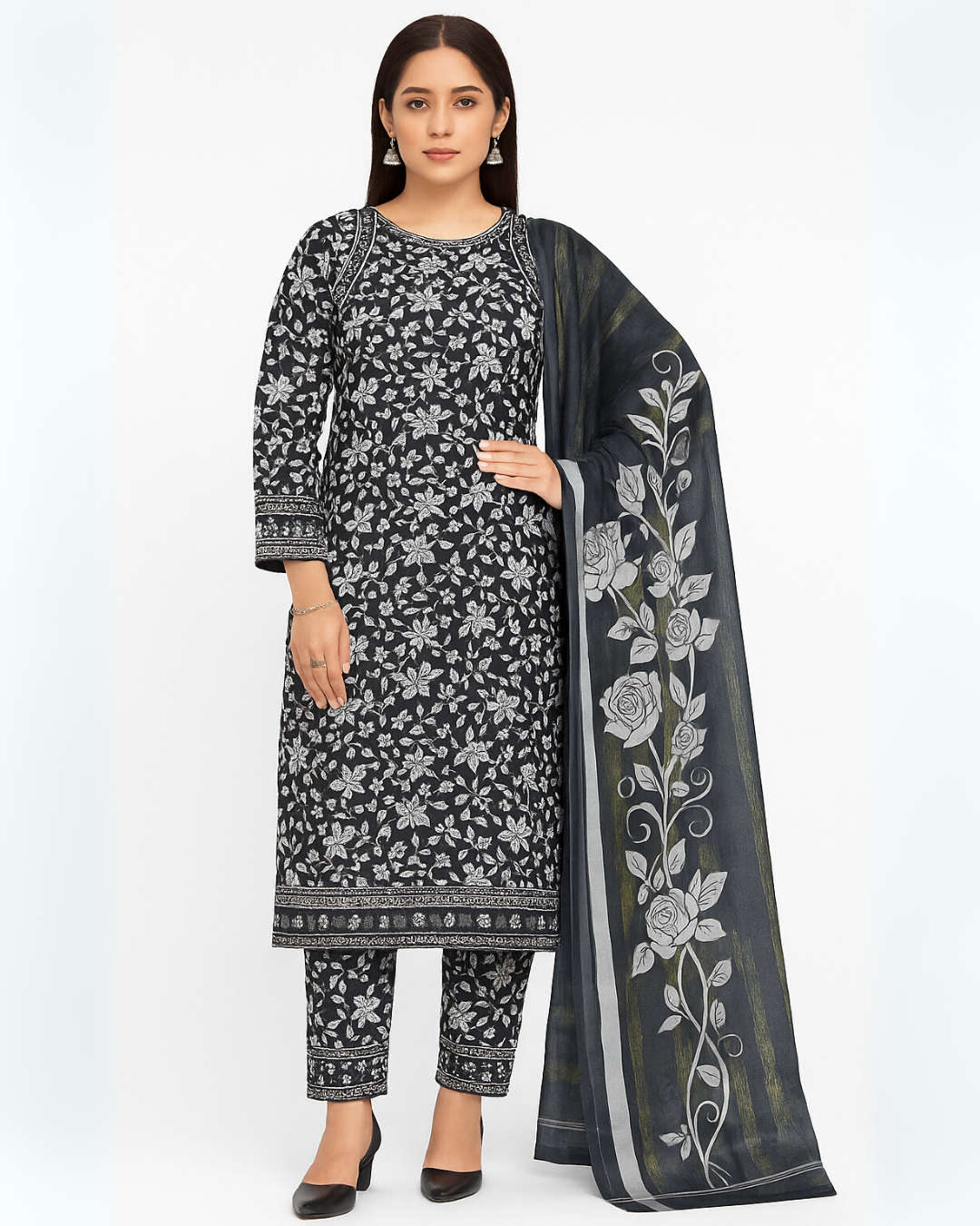 3 PIECE - EMBROIDERED LAWN SUIT