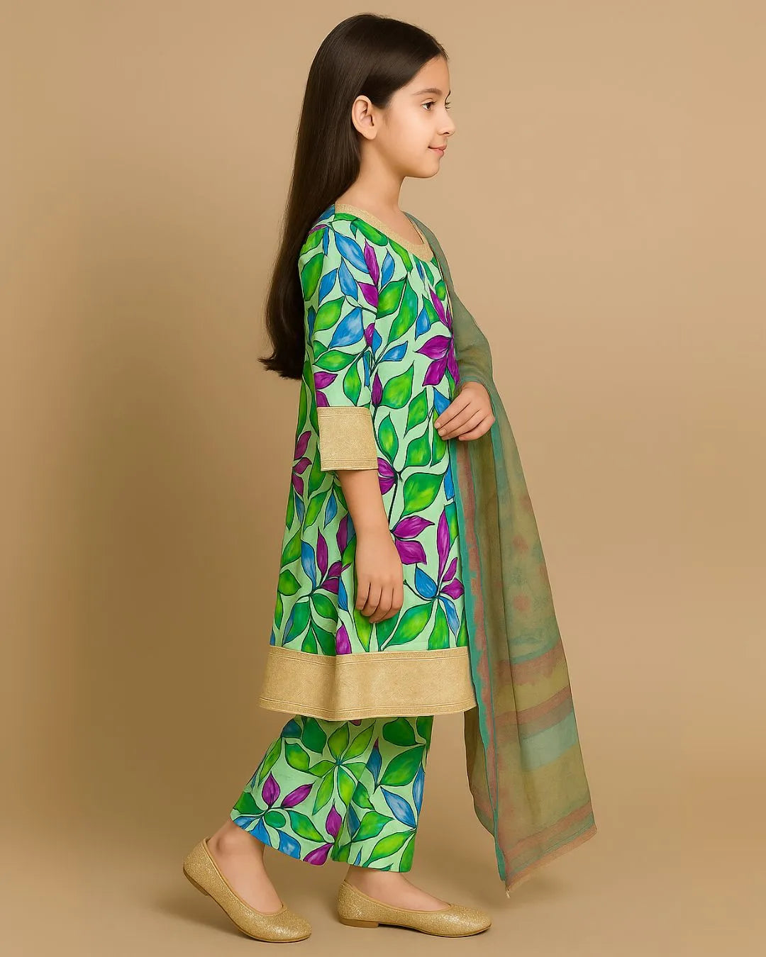3 PIECE - EMBROIDERED CAMBRIC SUIT
