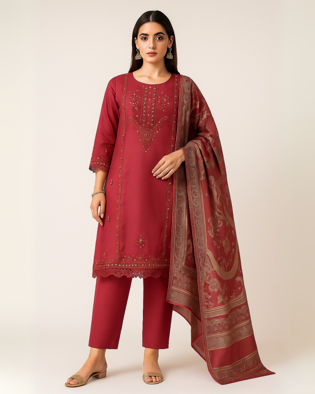 3 PIECE - EMBROIDERED LAWN SUIT
