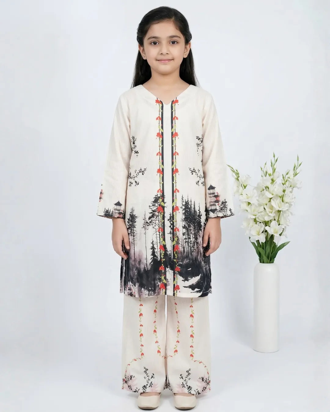2 PIECE - PRINTED CAMBRIC SUIT