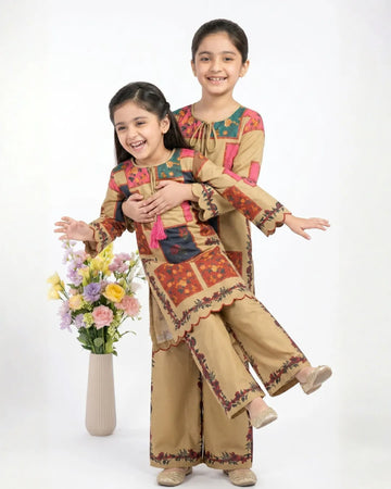 2 PIECE - PRINTED CAMBRIC SUIT