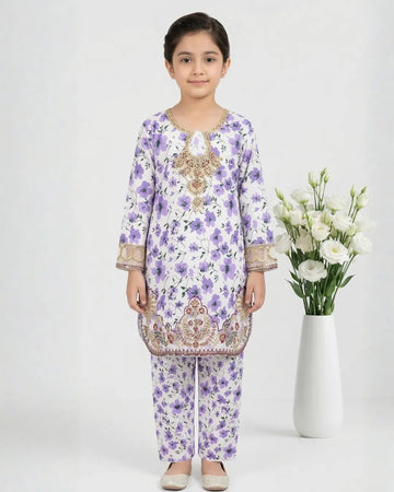 2 PIECE - EMBROIDERED FARSHI SHALWAR LAWN SUIT