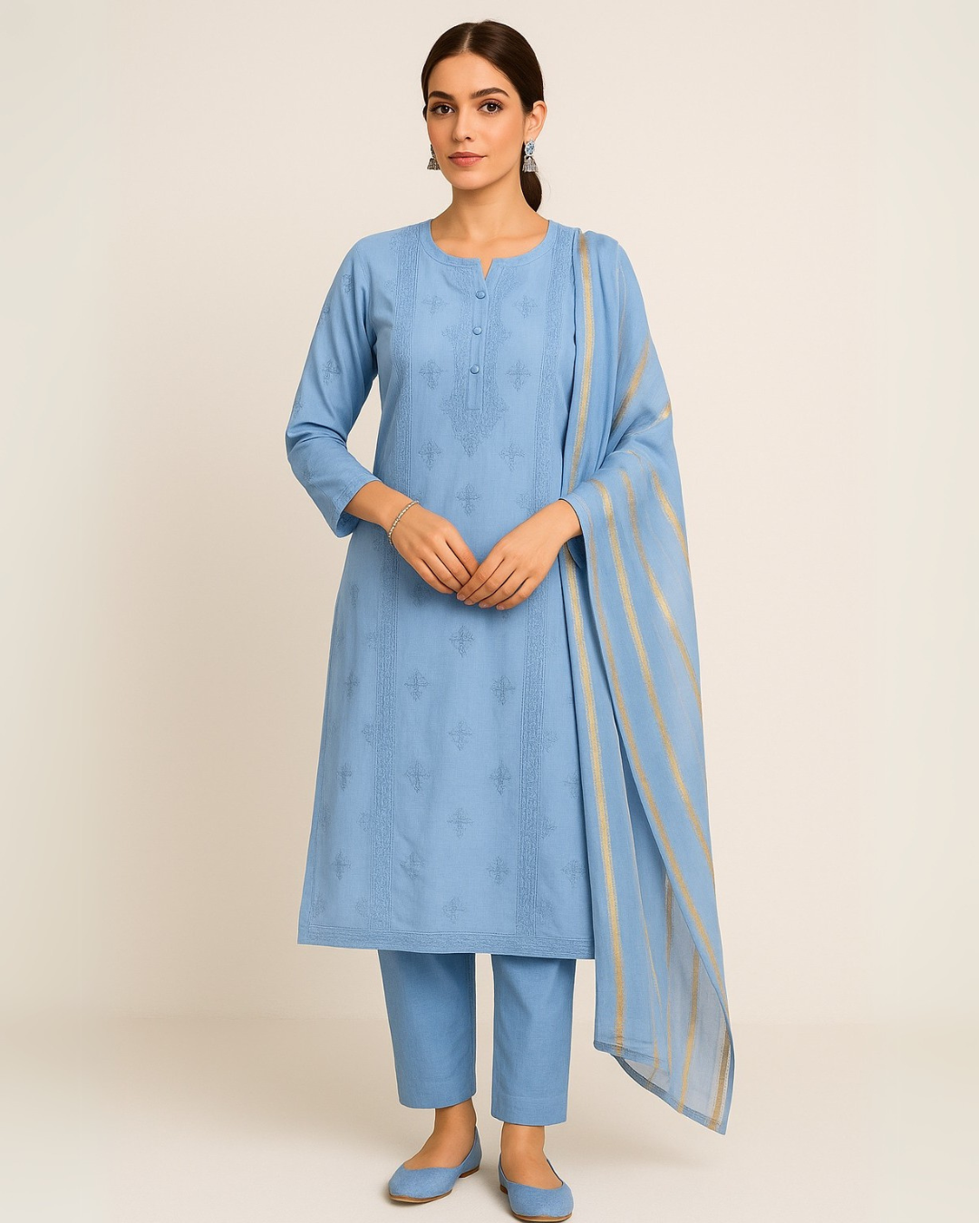 3 PIECE - EMBROIDERED LAWN SUIT