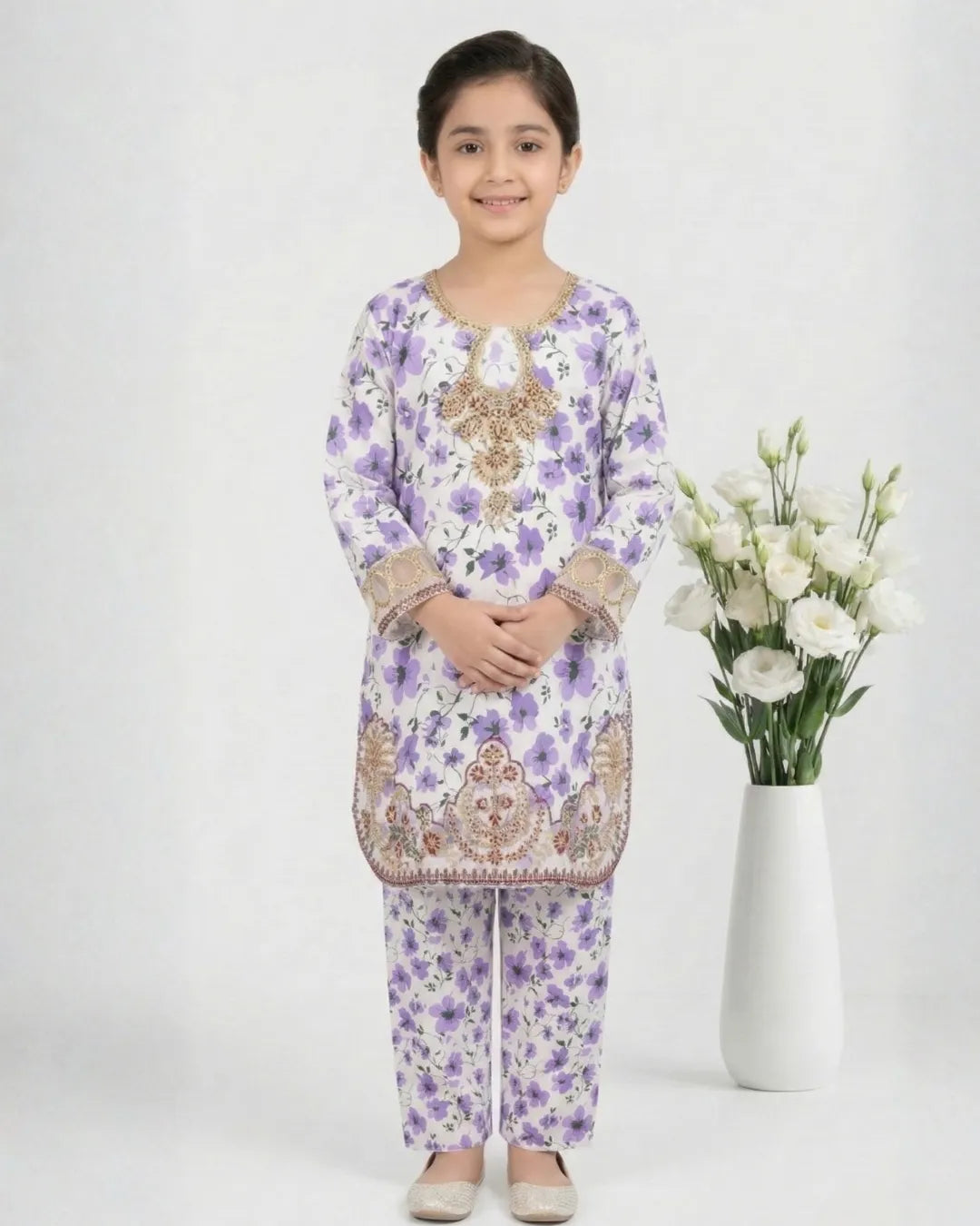 2 PIECE - EMBROIDERED FARSHI SHALWAR LAWN SUIT