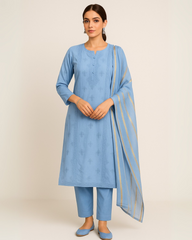 3 PIECE - EMBROIDERED LAWN SUIT