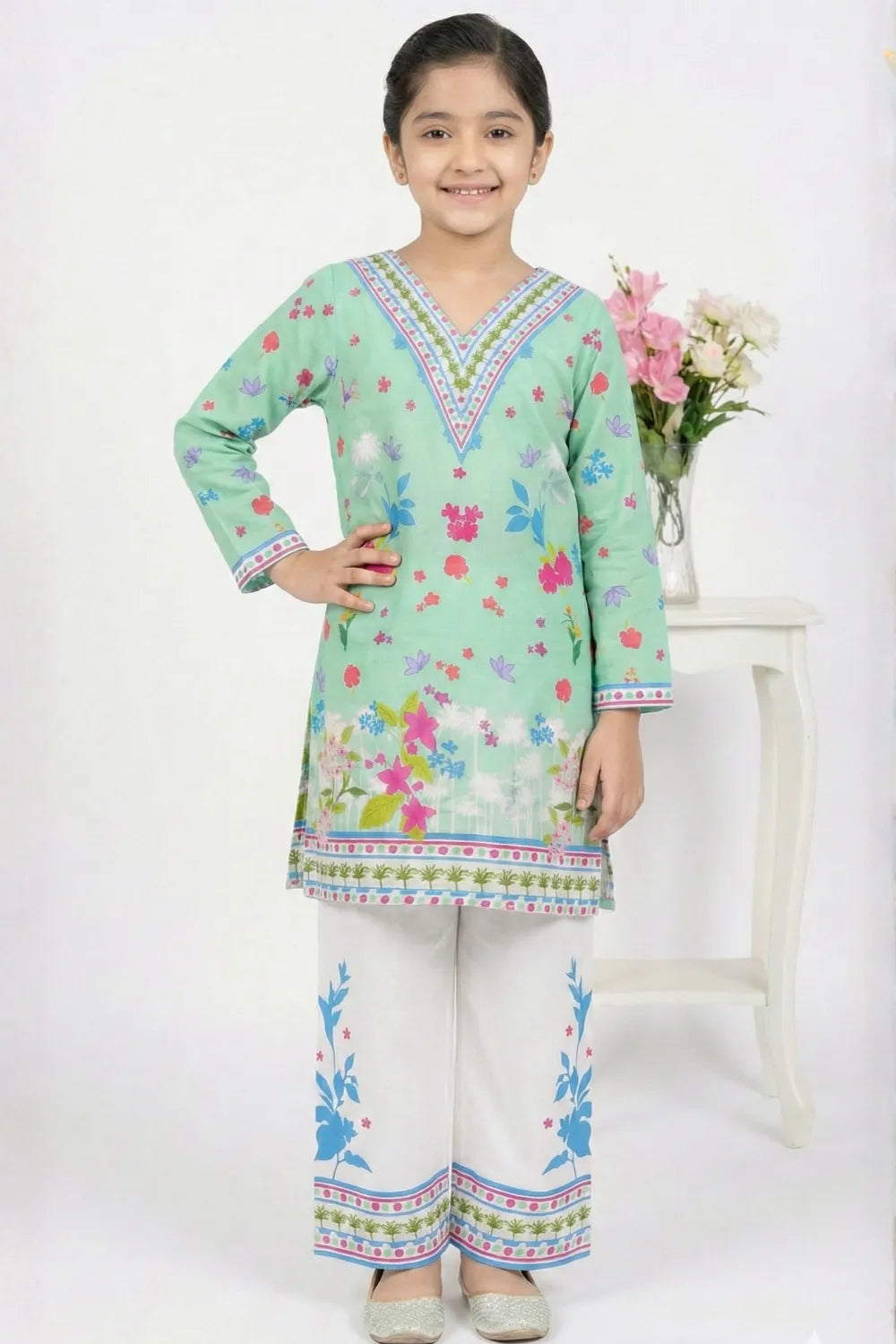2 PIECE - PRINTED CAMBRIC SUIT