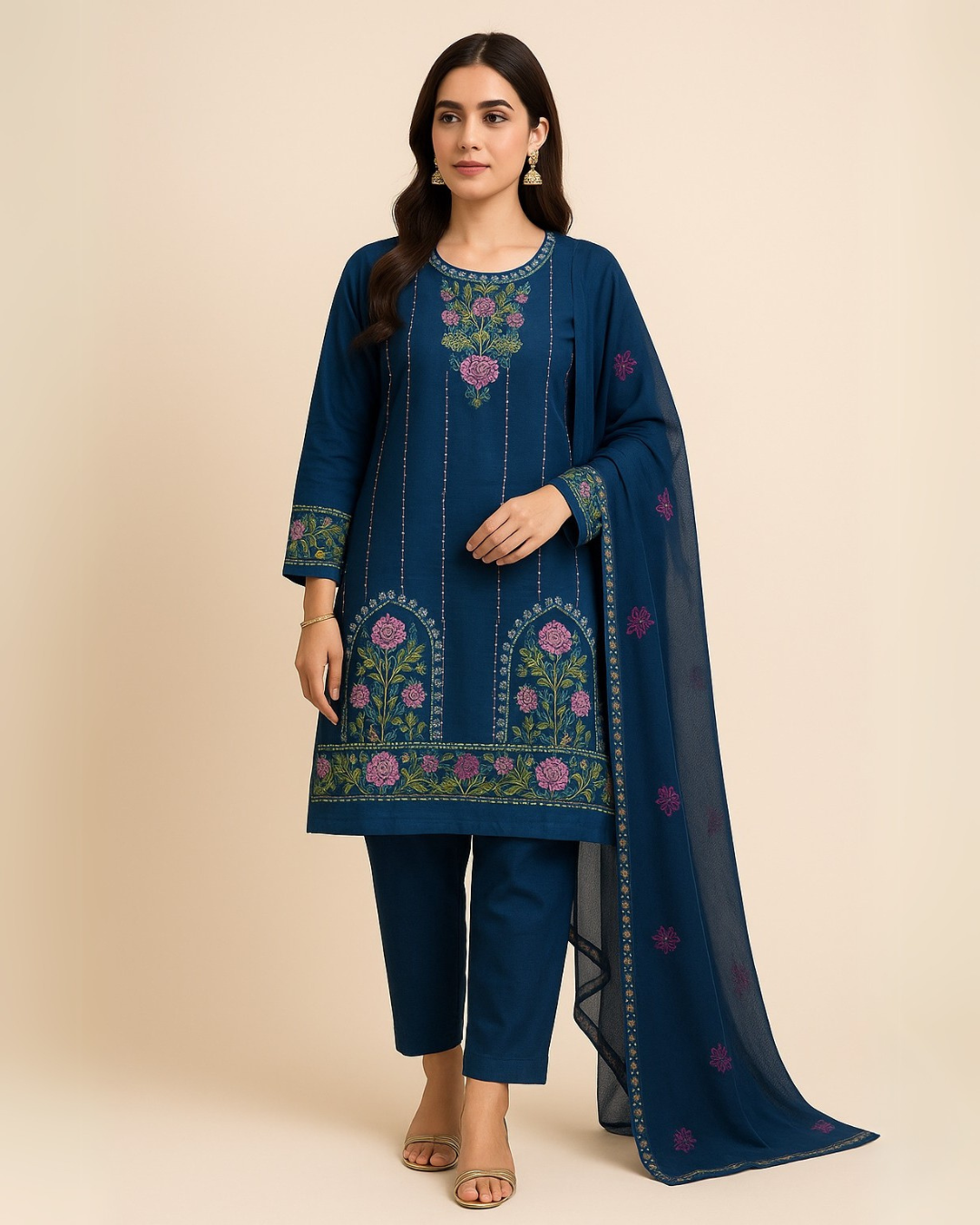 3 PIECE - EMBROIDERED LAWN SUIT