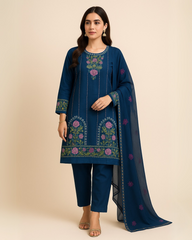 3 PIECE - EMBROIDERED LAWN SUIT