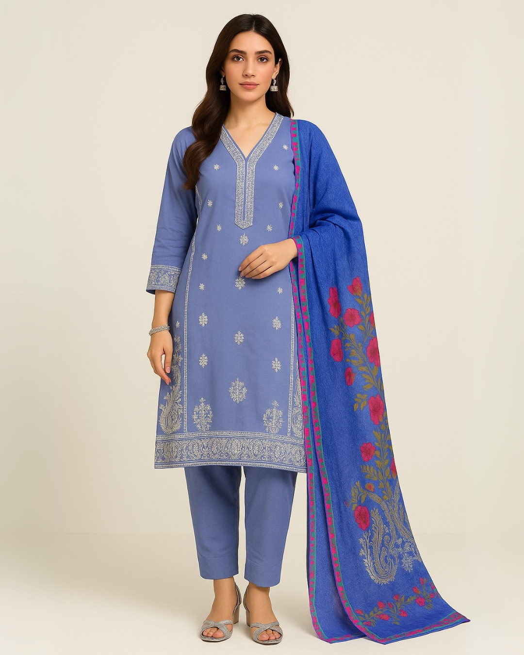 3 PIECE - EMBROIDERED LAWN SUIT