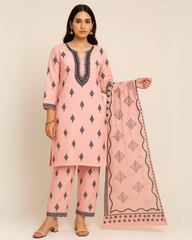 3 PIECE - EMBROIDERED LAWN SUIT