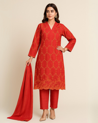 3 PIECE - EMBROIDERED LAWN SUIT