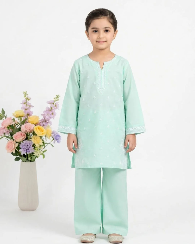 2 PIECE - EMBROIDERED COTTON SUIT