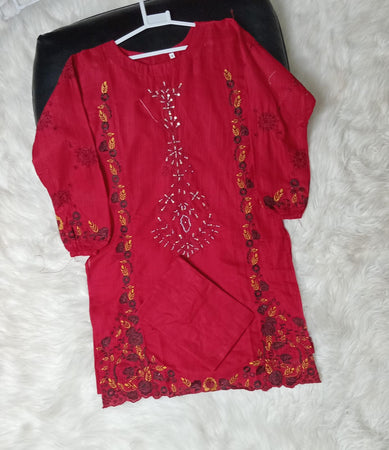 2 PIECE EMBROIDERED COTTON SUIT