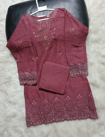 2 PIECE EMBROIDERED COTTON SUIT