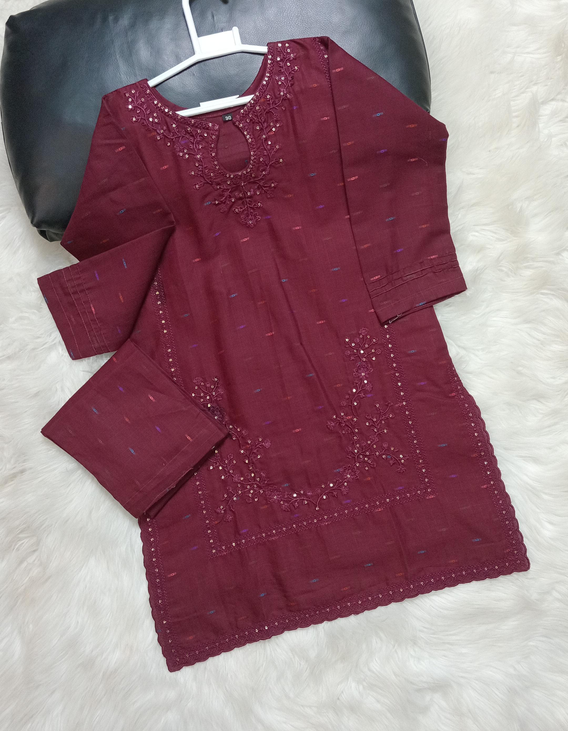 2 PIECE EMBROIDERED COTTON SUIT