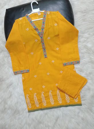 2 PIECE EMBROIDERED COTTON SUIT