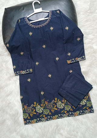 2 PIECE EMBROIDERED COTTON SUIT