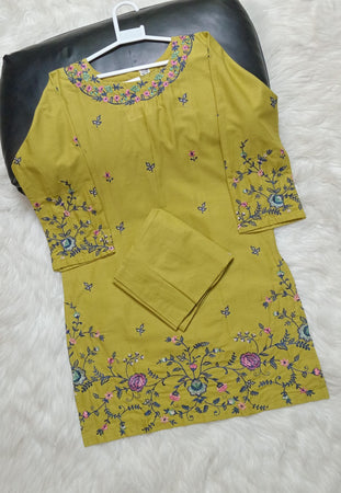 2 PIECE EMBROIDERED COTTON SUIT