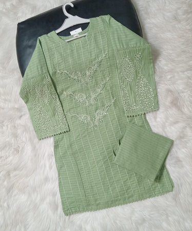 2 PIECE EMBROIDERED COTTON SUIT