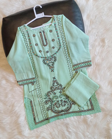 2 PIECE EMBROIDERED COTTON SUIT