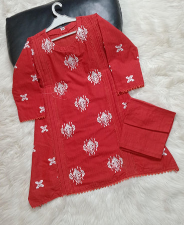 2 PIECE EMBROIDERED COTTON SUIT
