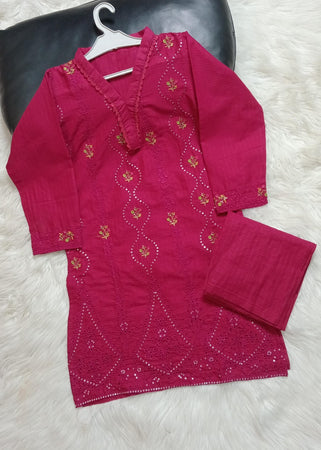 2 PIECE EMBROIDERED COTTON SUIT