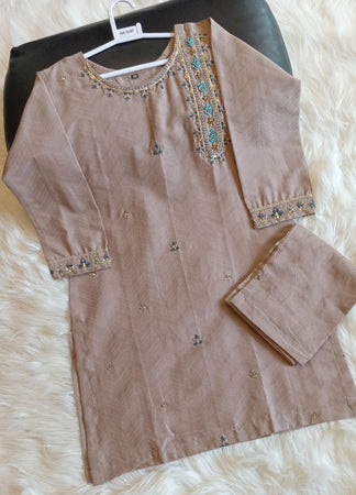 2 PIECE EMBROIDERED COTTON SUIT