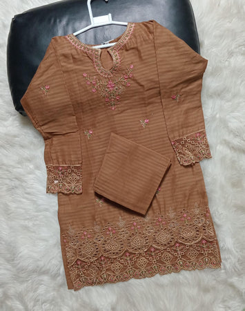 2 PIECE EMBROIDERED COTTON SUIT