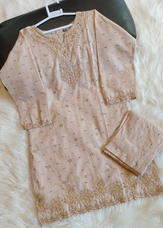 2 PIECE EMBROIDERED COTTON SUIT