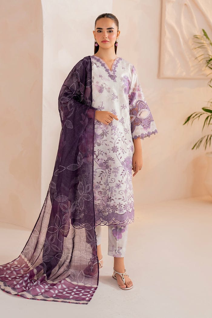 3 PIECE - EMBROIDERED FINE CAMBRIC SUIT