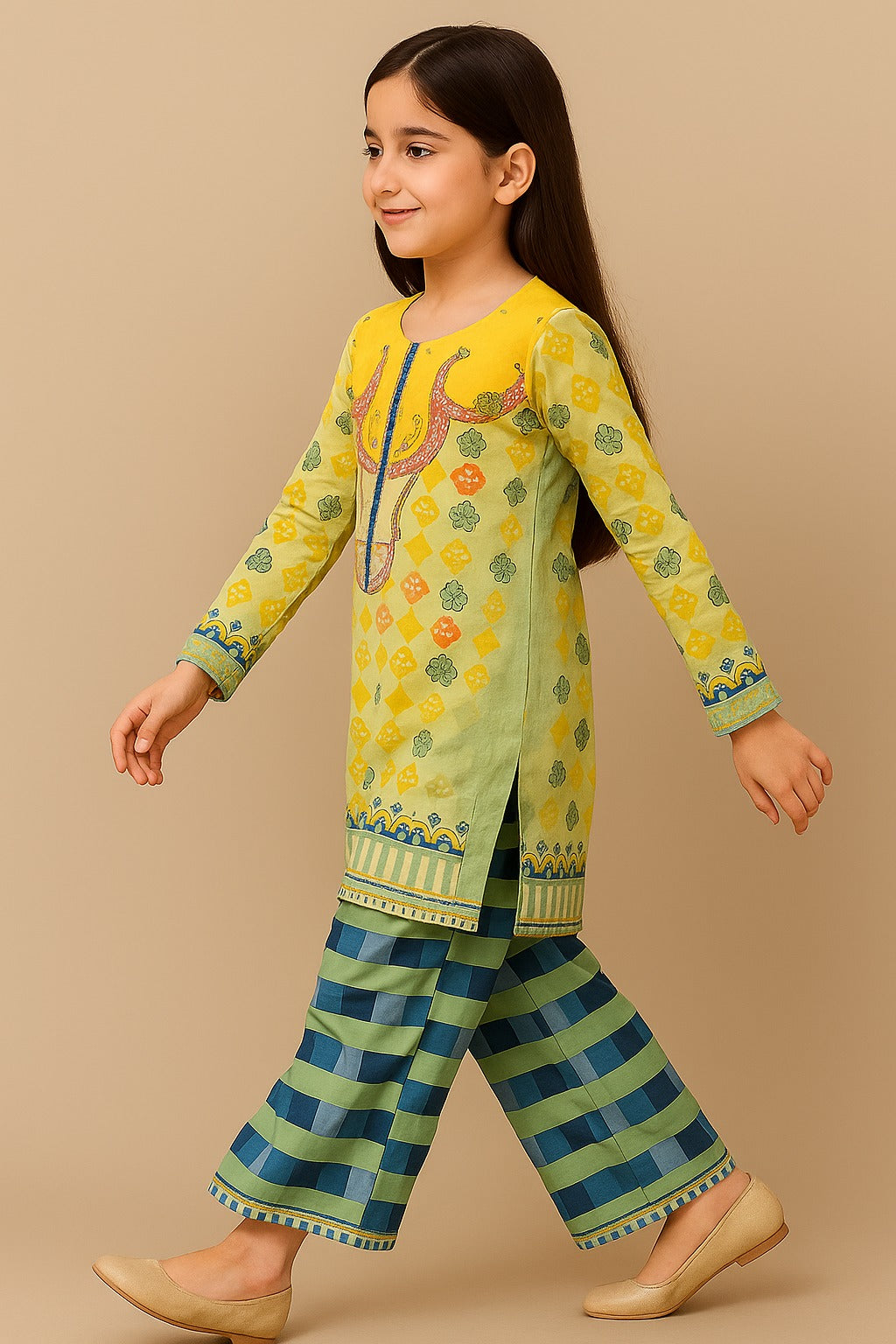 2 PIECE - PRINTED CAMBRIC SUIT