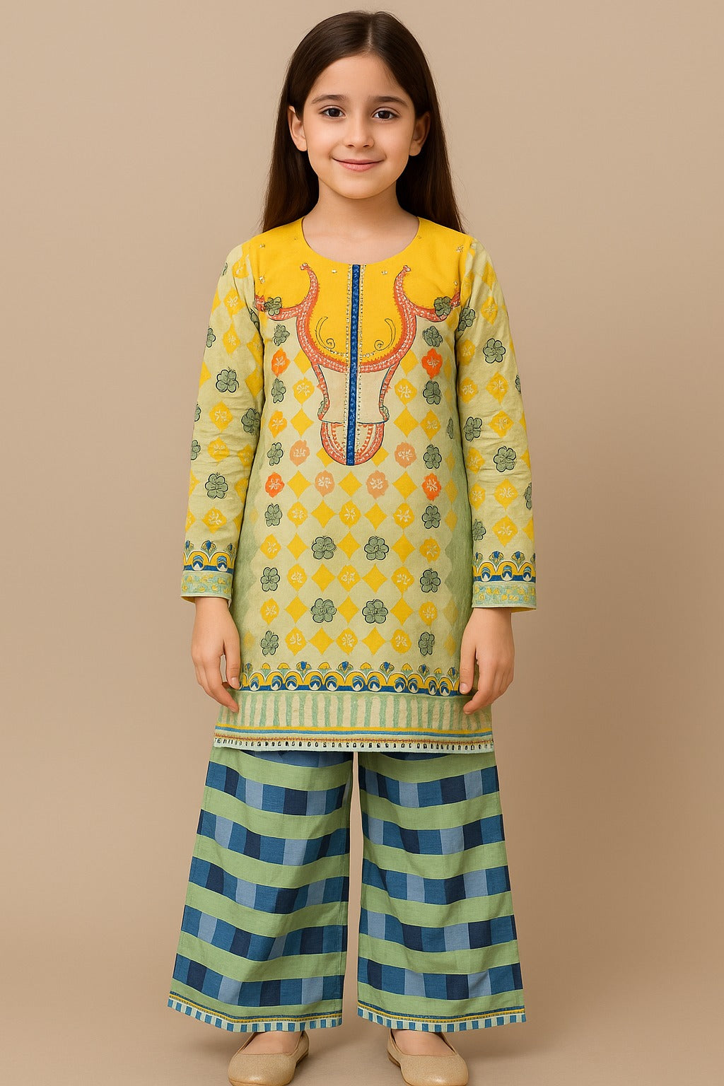 2 PIECE - PRINTED CAMBRIC SUIT