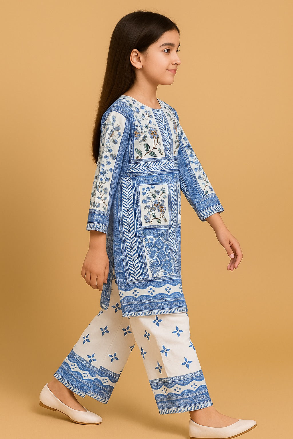 2 PIECE - PRINTED CAMBRIC SUIT