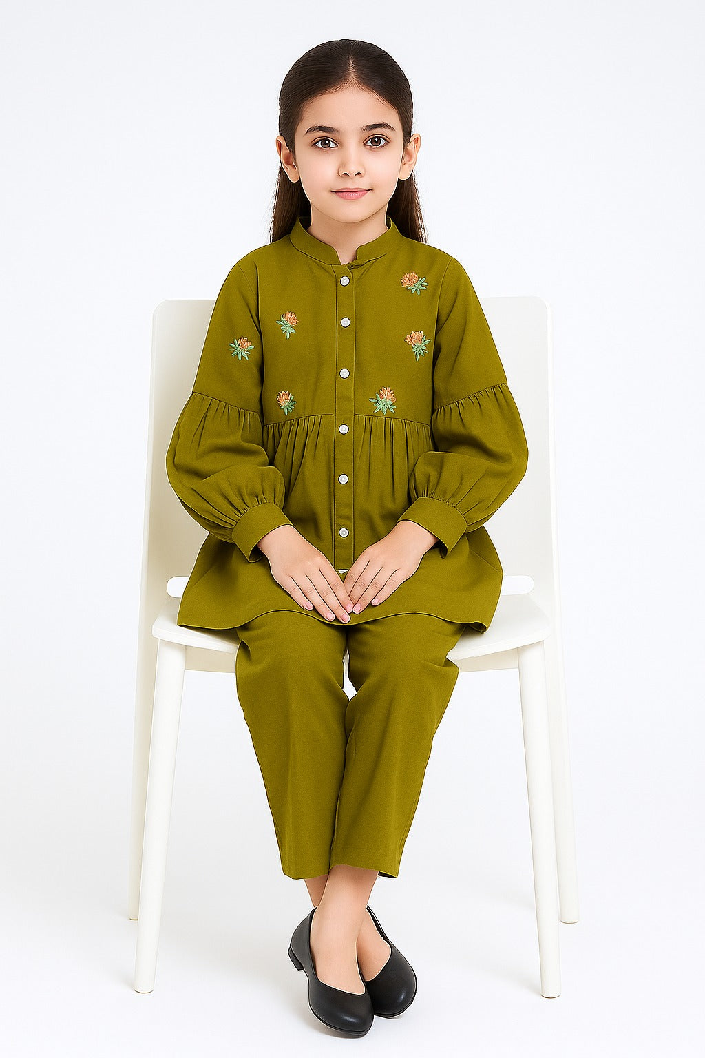 2 PIECE - EMBROIDERED COTTON SUIT