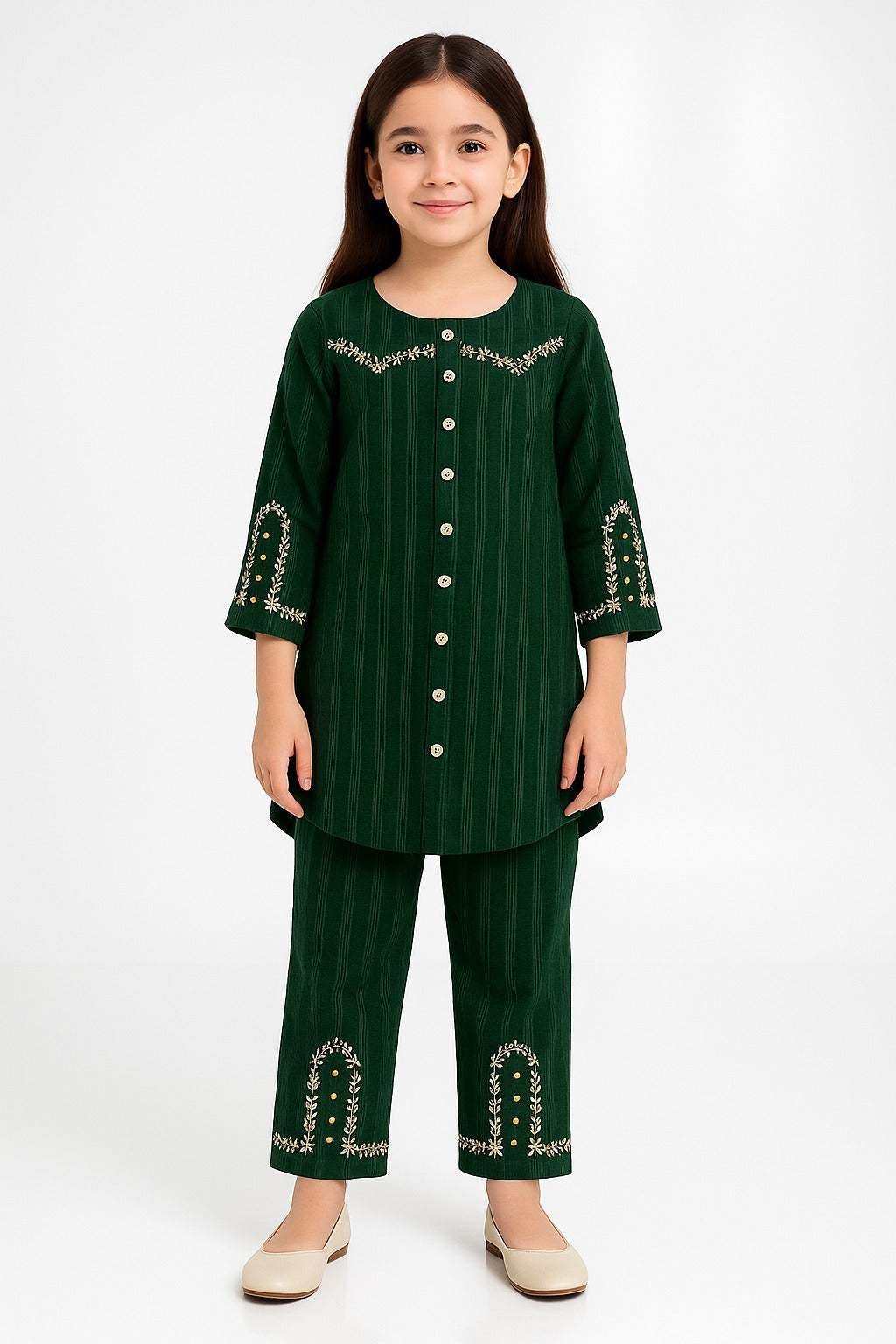 2 PIECE - EMBROIDERED COTTON SUIT