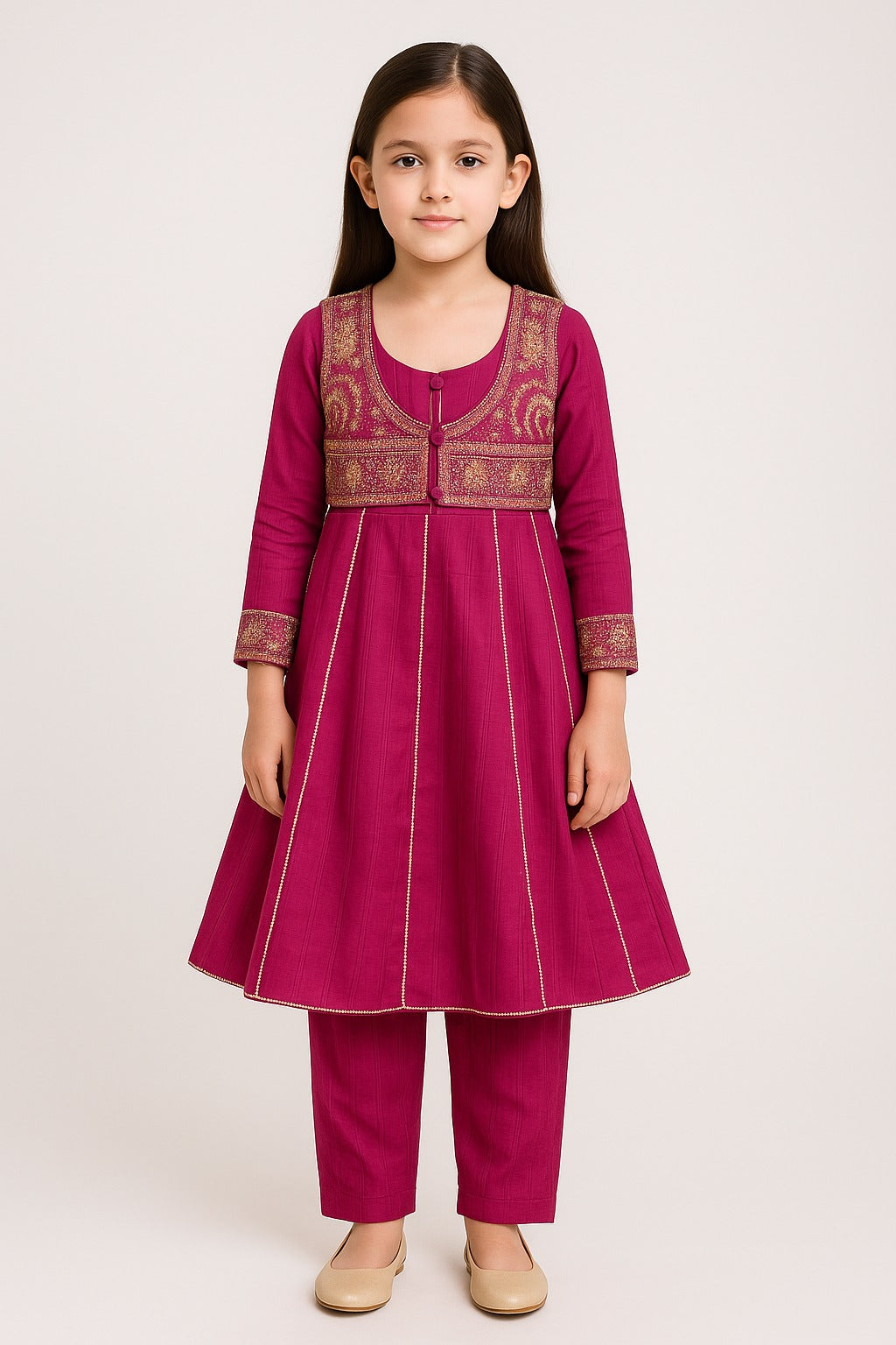 2 PIECE - EMBROIDERED CAMBRIC SUIT