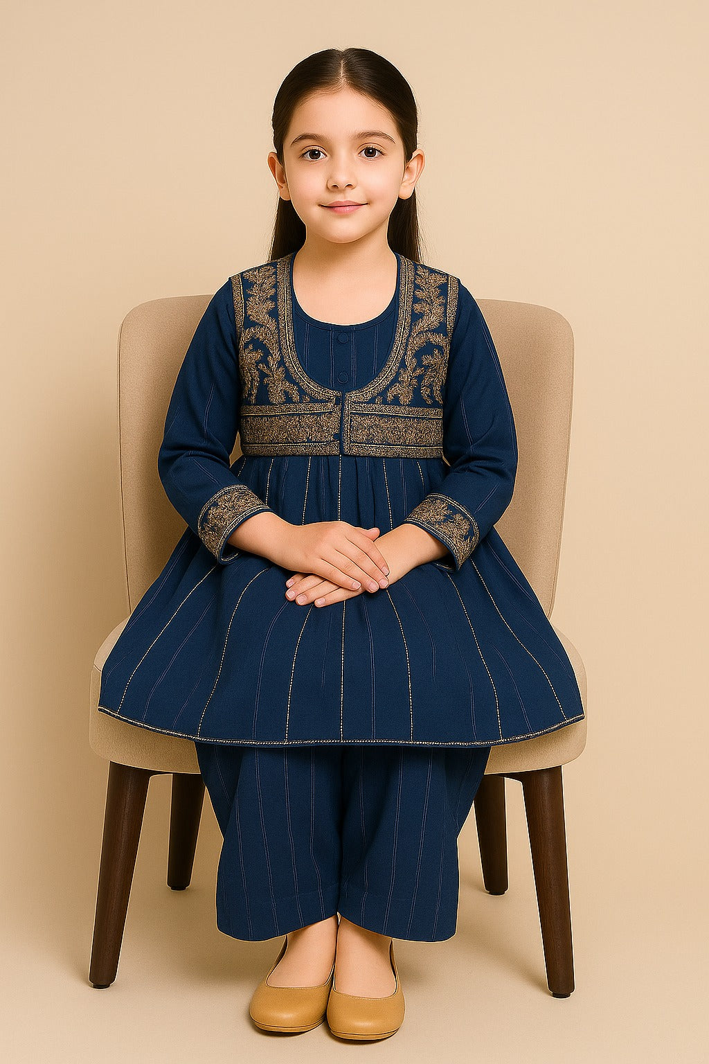 2 PIECE - EMBROIDERED CAMBRIC SUIT