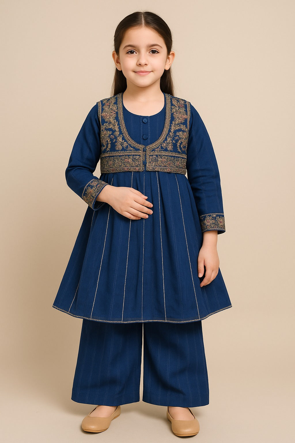 2 PIECE - EMBROIDERED CAMBRIC SUIT