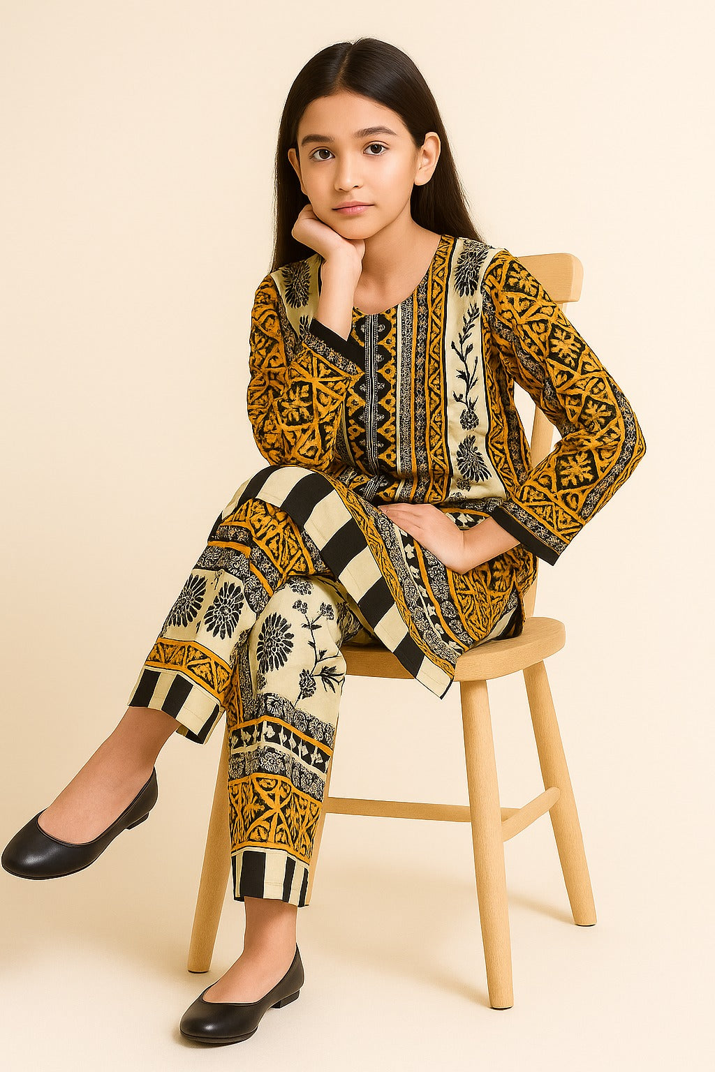 2 PIECE - PRINTED CAMBRIC SUIT