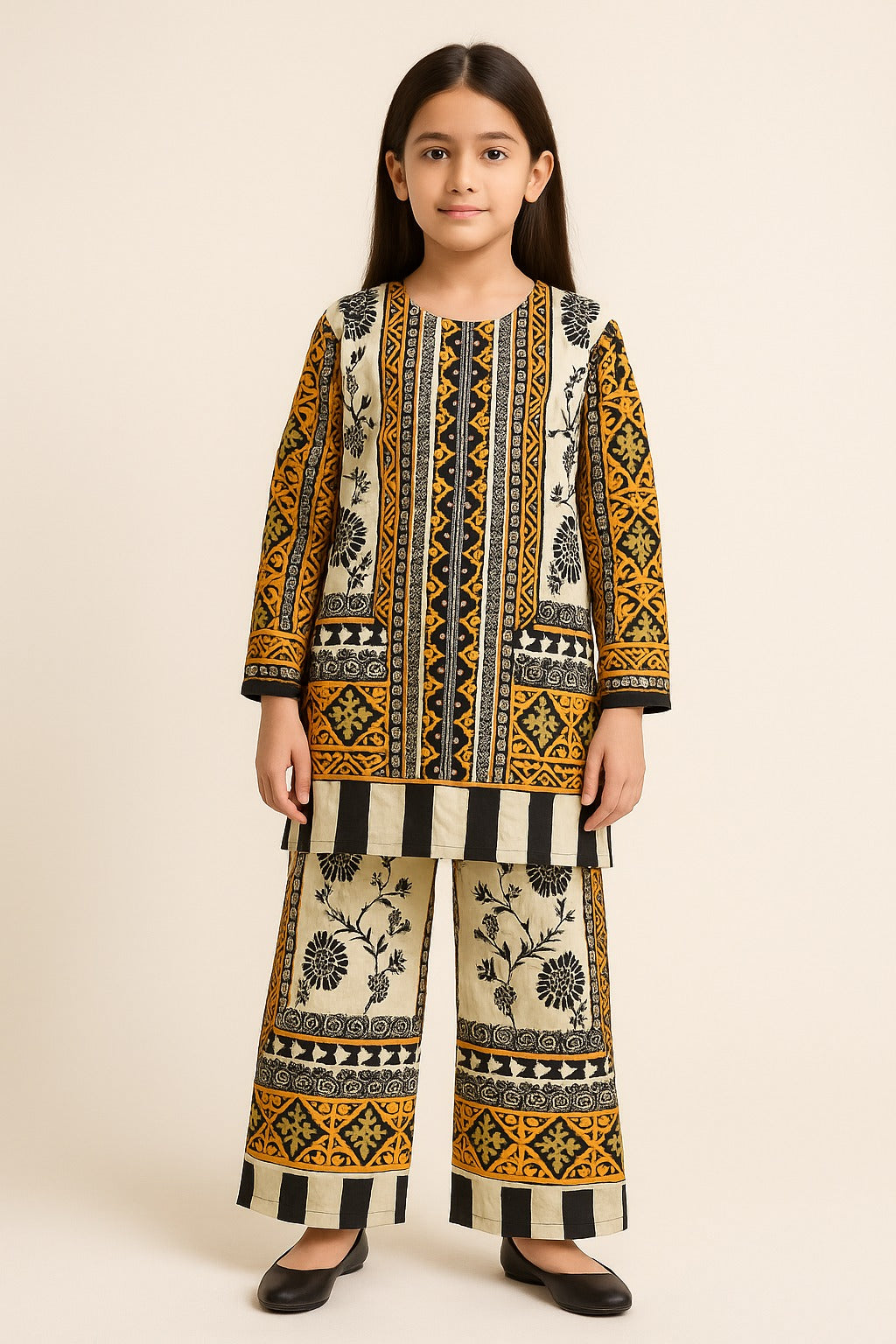 2 PIECE - PRINTED CAMBRIC SUIT