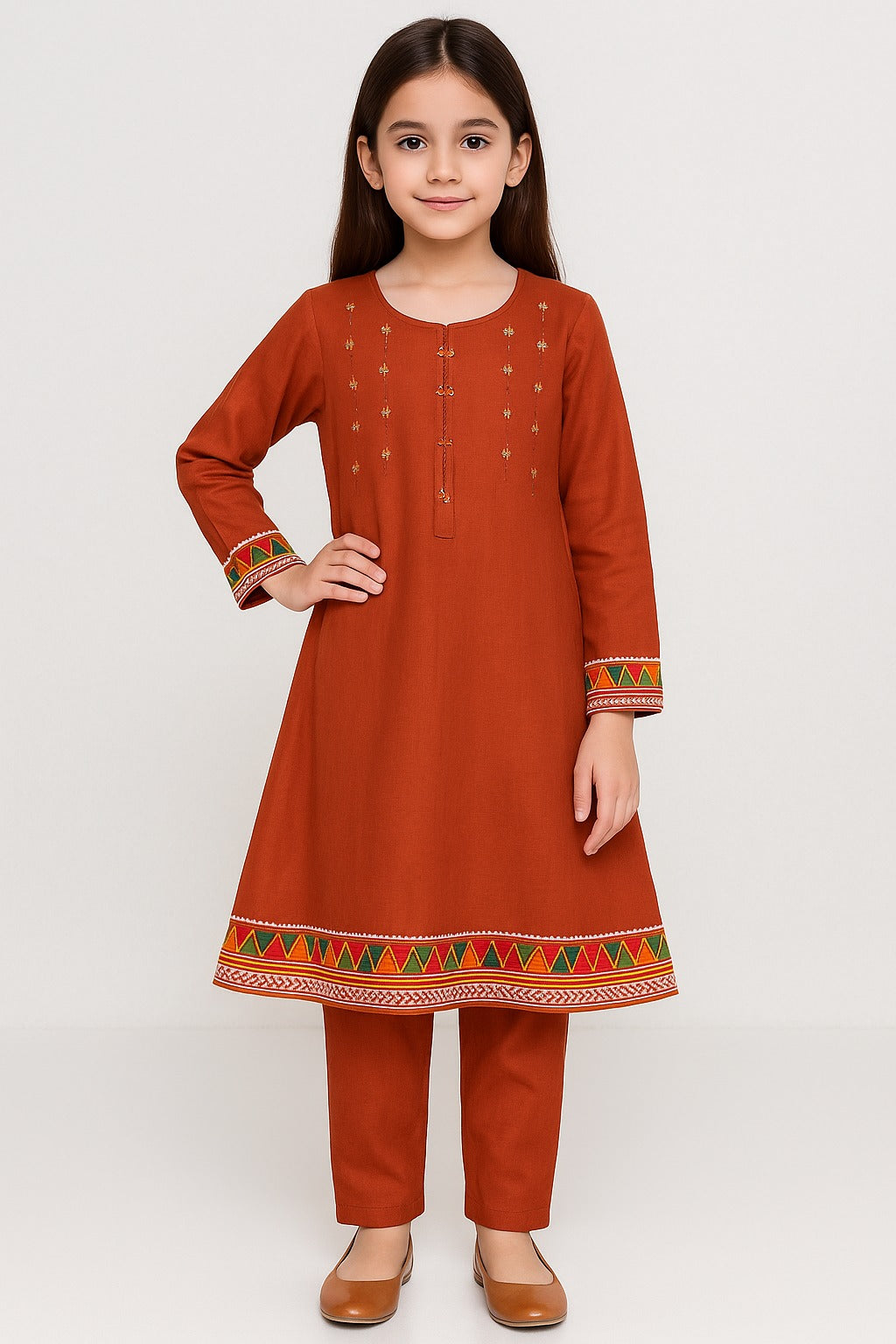 2 PIECE - EMBROIDERED KHADDAR SUIT