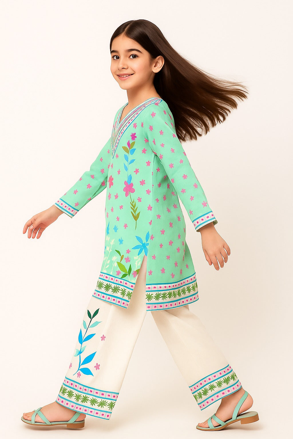2 PIECE - PRINTED CAMBRIC SUIT