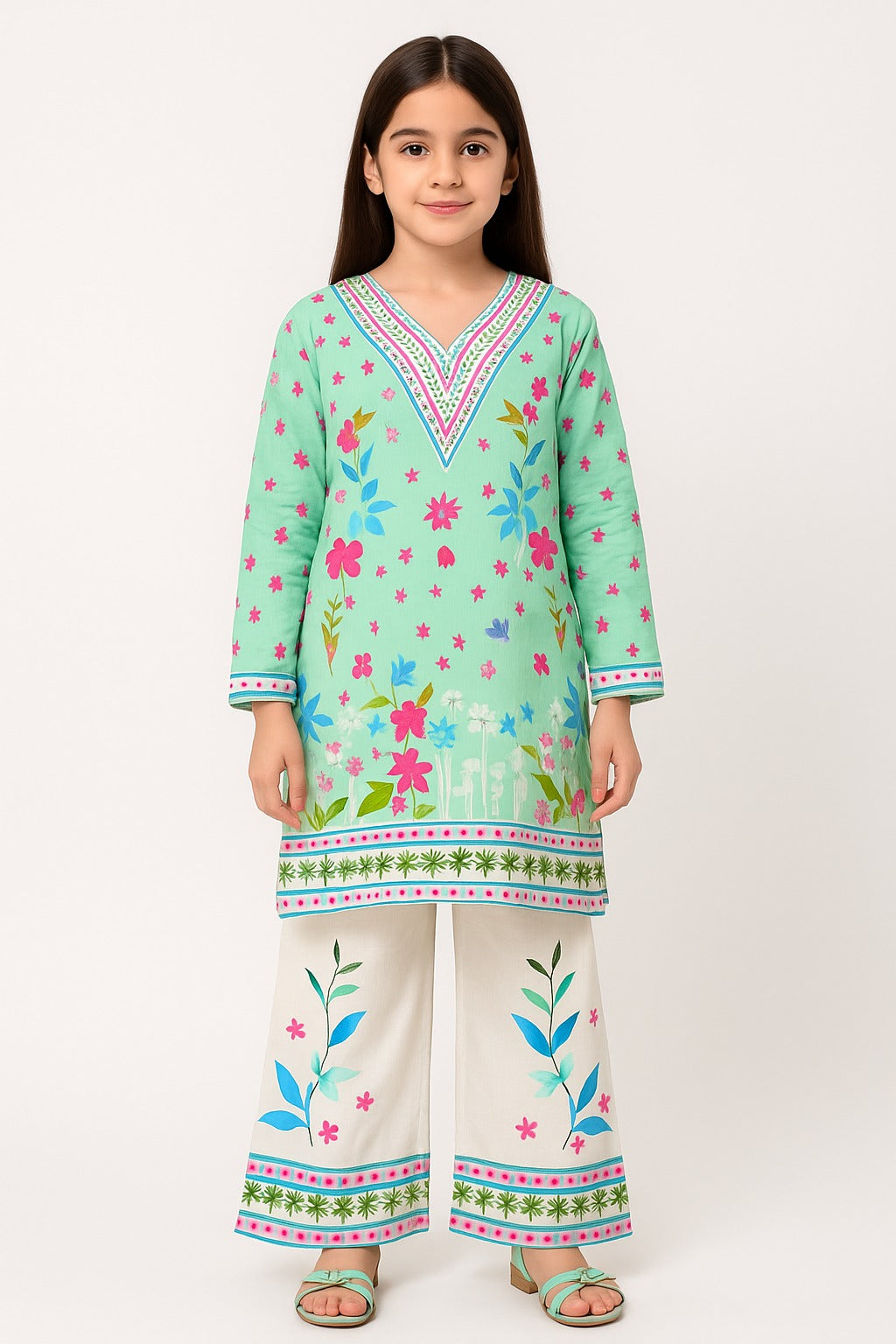2 PIECE - PRINTED CAMBRIC SUIT