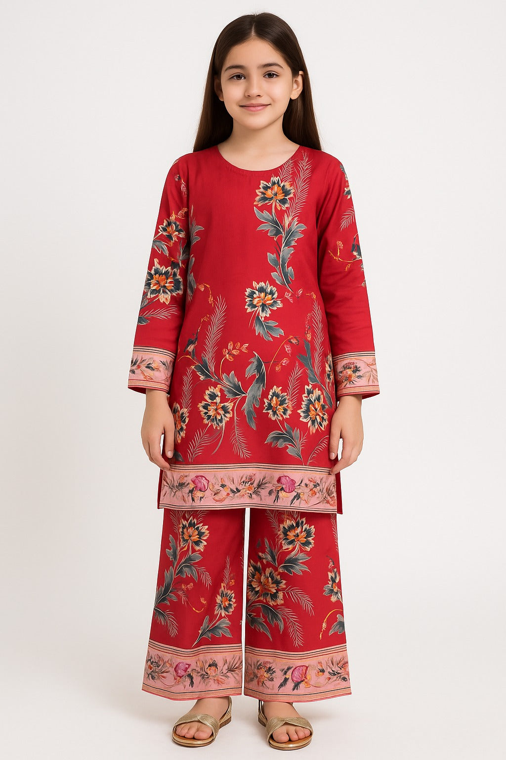 2 PIECE - PRINTED CAMBRIC SUIT