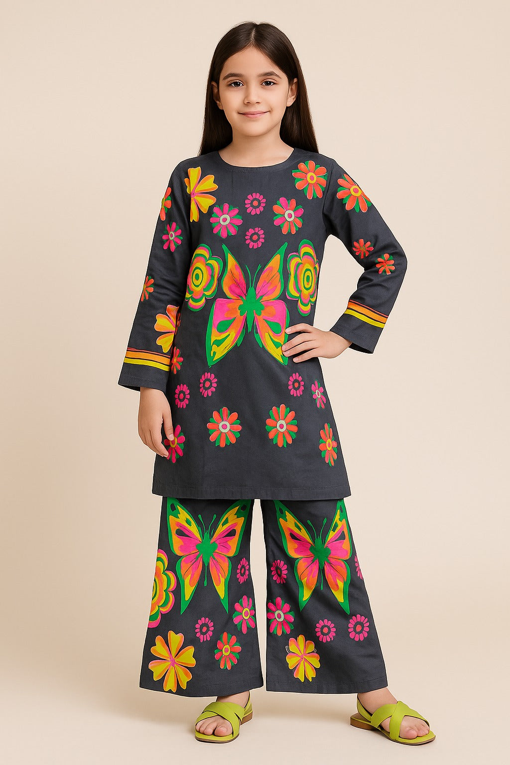 2 PIECE - PRINTED CAMBRIC SUIT
