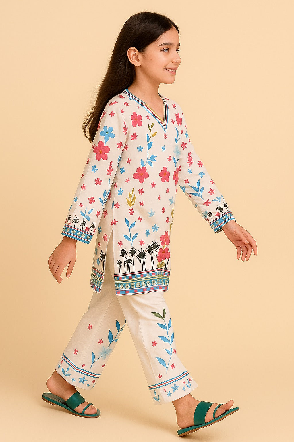 2 PIECE - PRINTED CAMBRIC SUIT