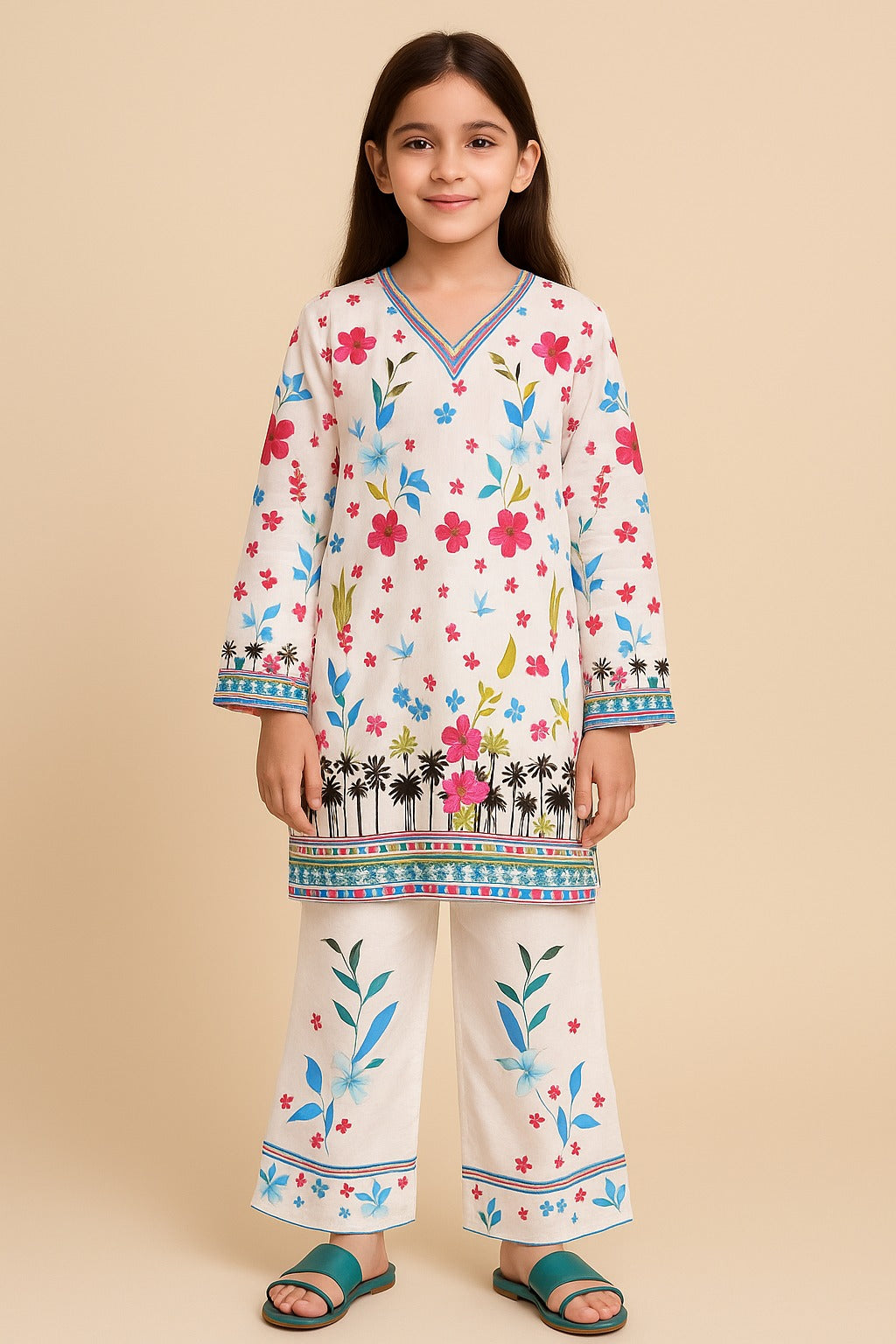 2 PIECE - PRINTED CAMBRIC SUIT