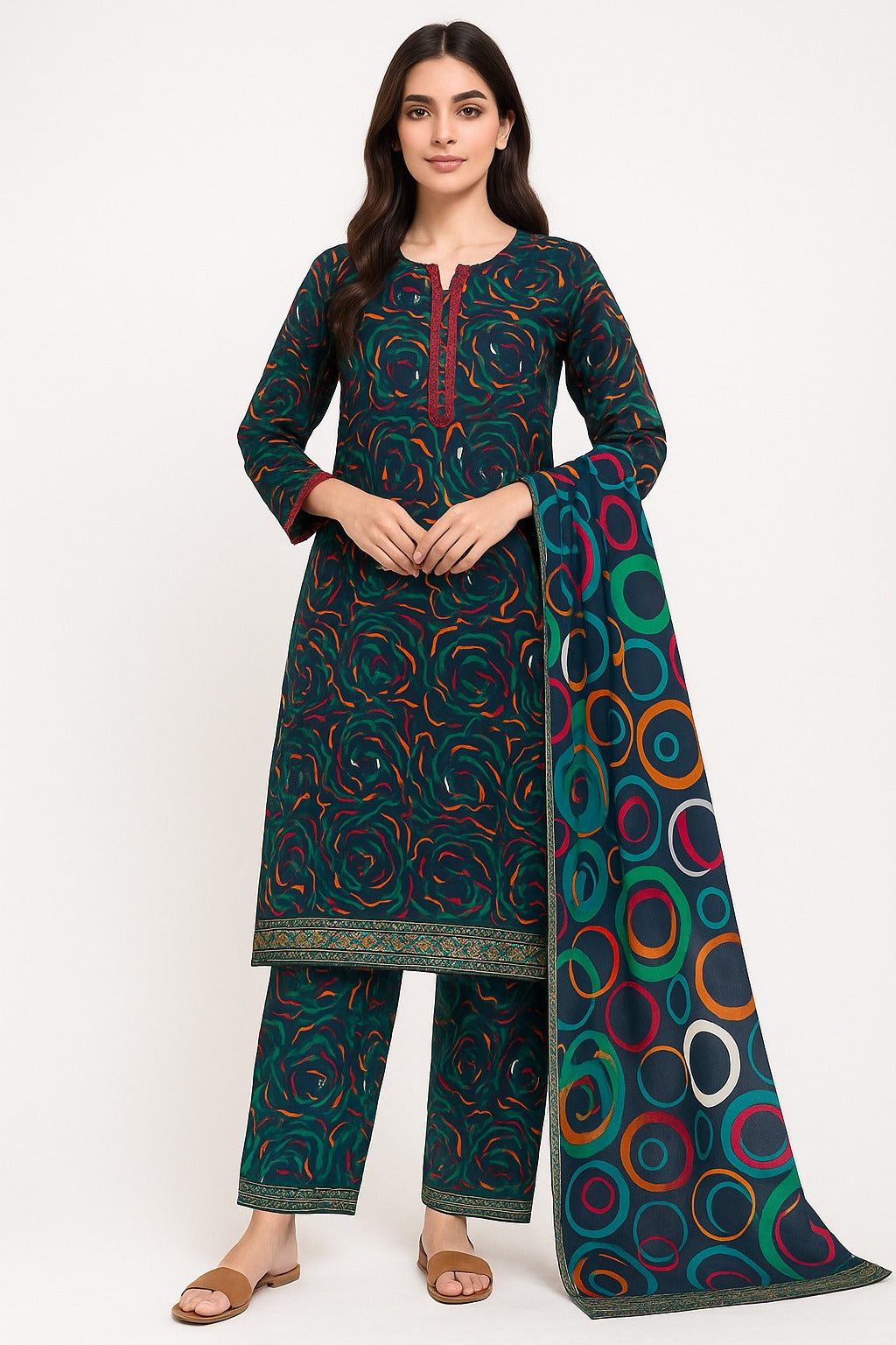3 PIECE - PRINTED KHADDAR SUIT