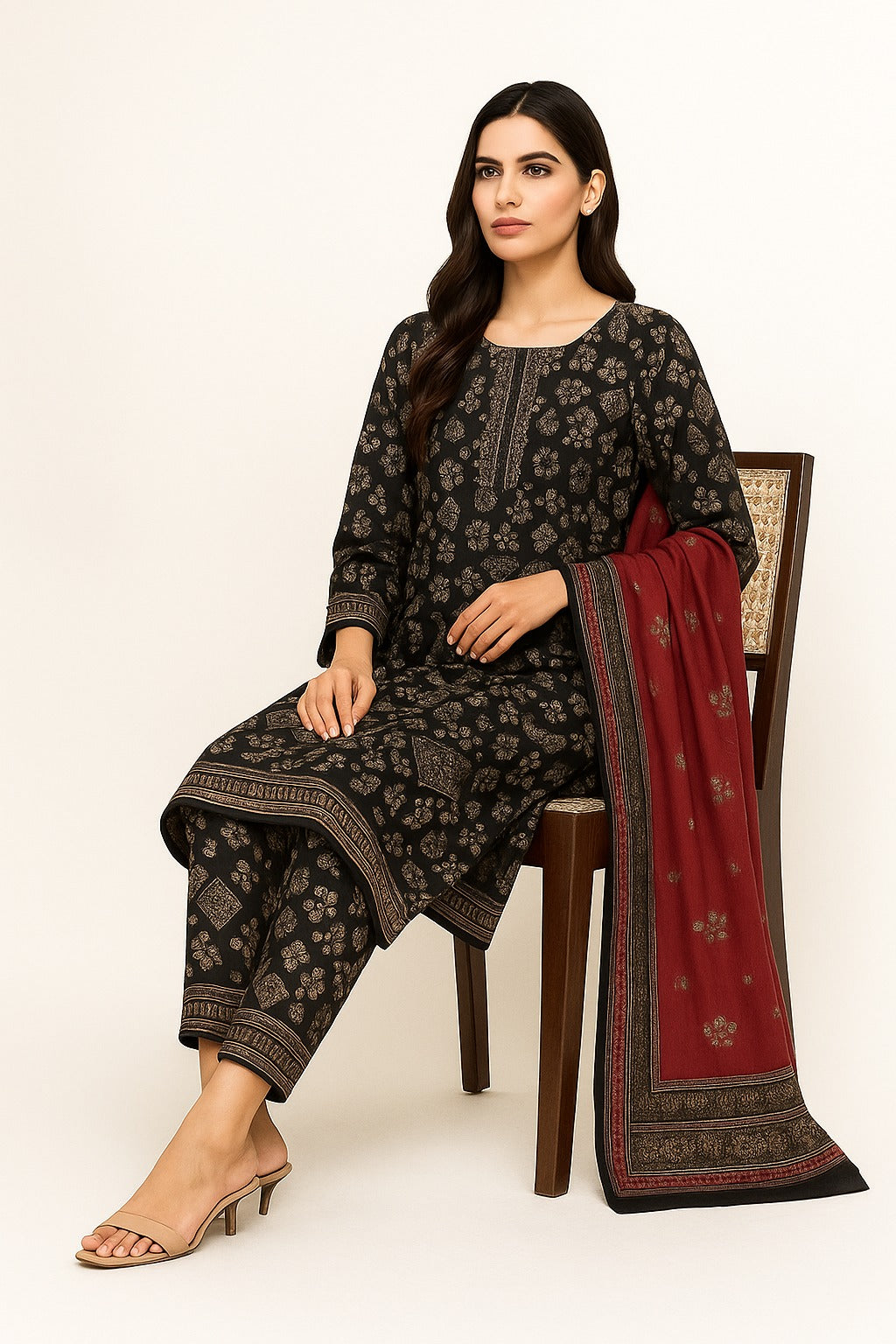 3 PIECE - PRINTED KHADDAR SUIT