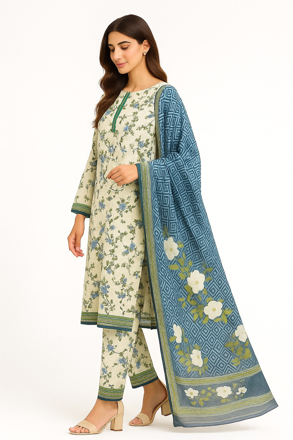 3 PIECE - PRINTED KHADDAR SUIT